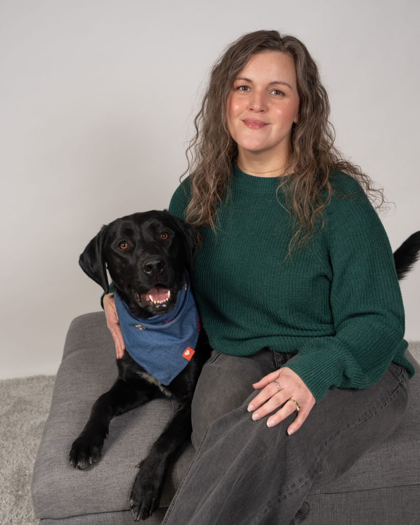 Jamie with therapy dog Bexley
